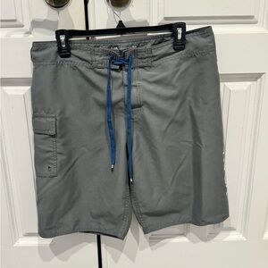 RVCA Men's Board Shorts Gray Drawstring Classic Non-Stretch Inseam 10" Size 33